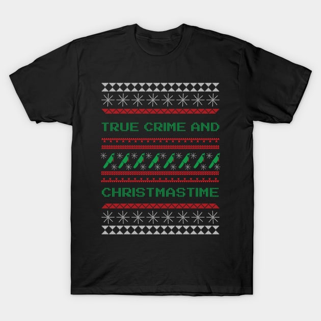 True Crime Ugly Sweater Design T-Shirt by DesignCandyByBrandi